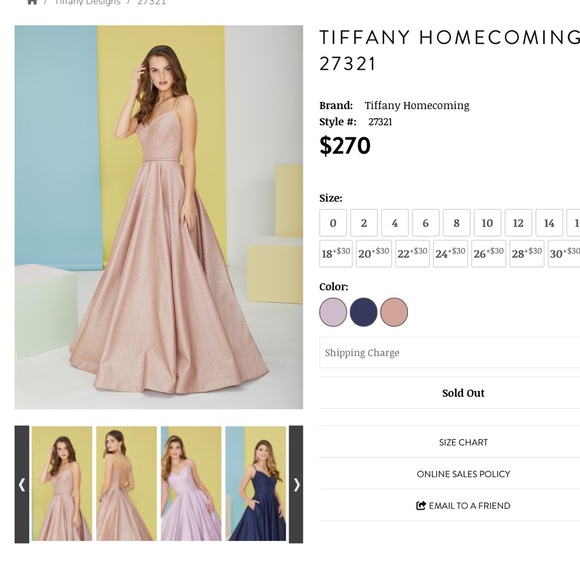 Tiffany Homecoming 27321 Gown in Rose Gold - Picture 6 of 6